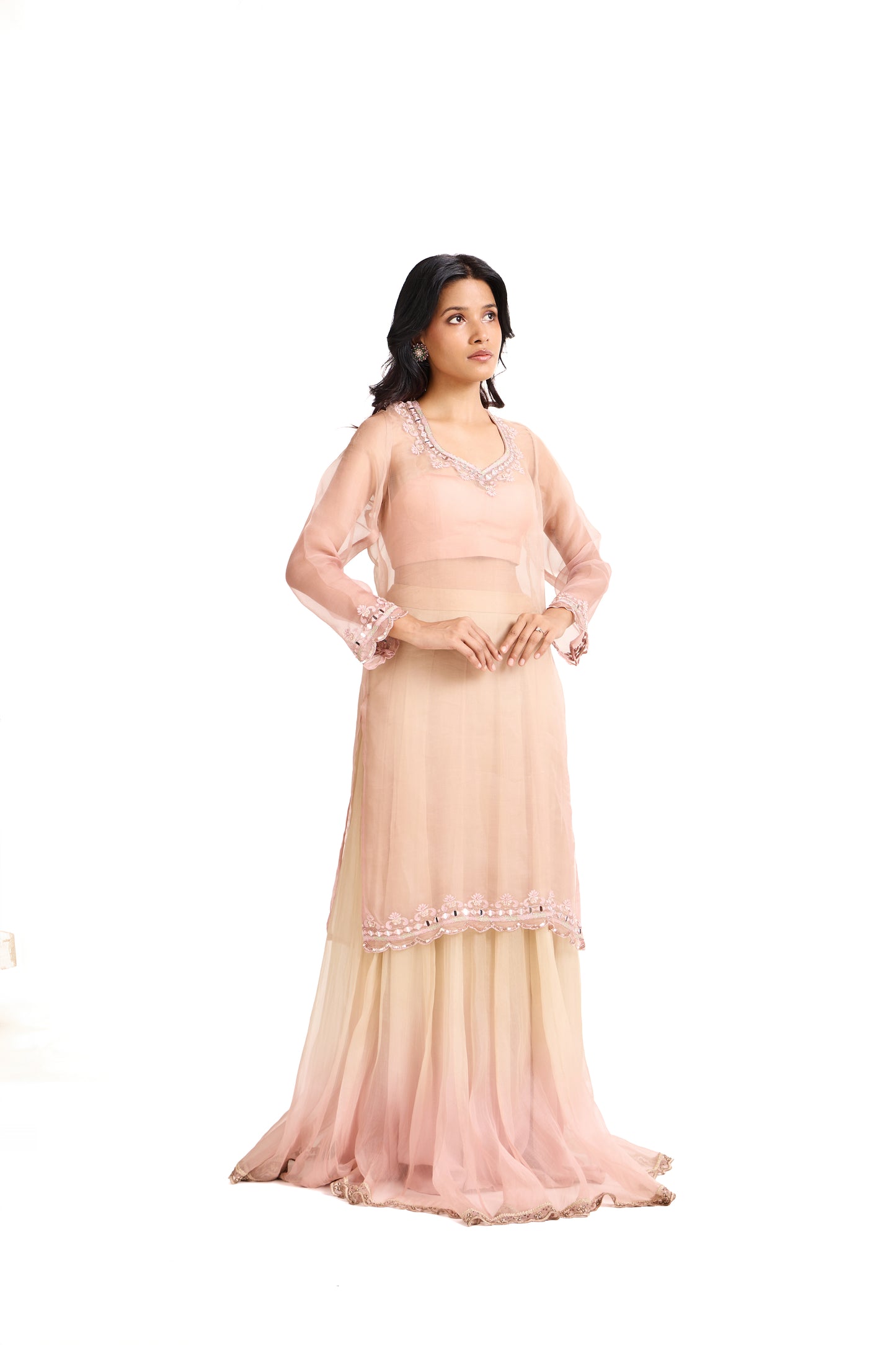 ROSÉ BEIGE OMBRE GRACE KURTI SET