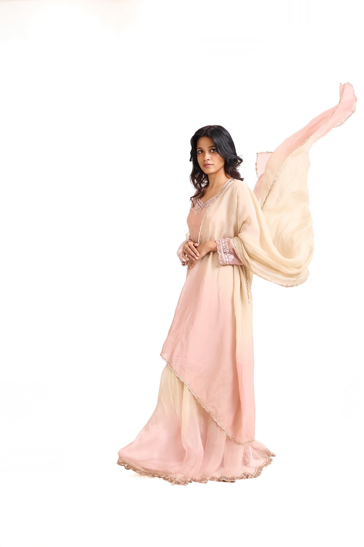 ROSÉ BEIGE OMBRE GRACE KURTI SET