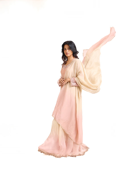 ROSÉ BEIGE OMBRE GRACE KURTI SET